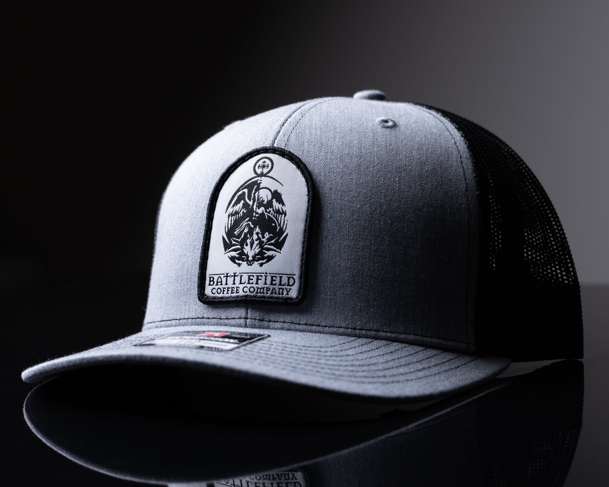 Heather Grey & Black Trucker Hat