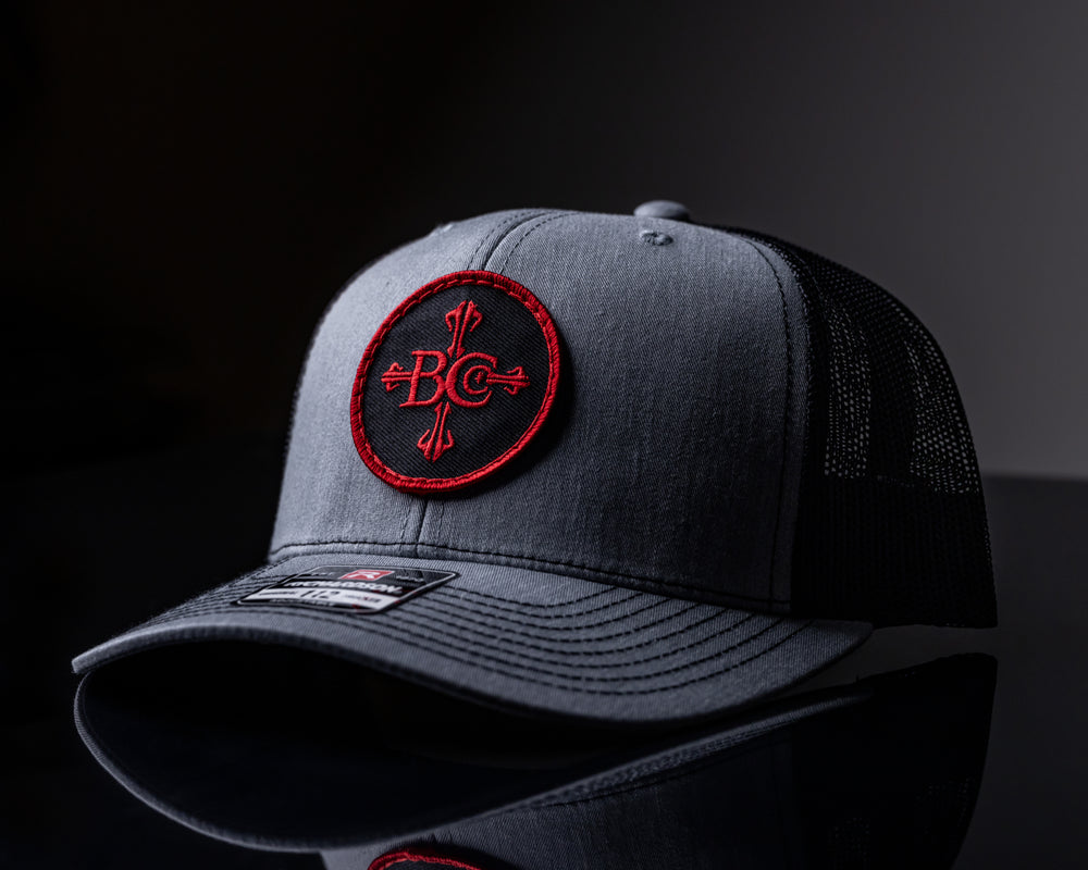 49ers black trucker hat